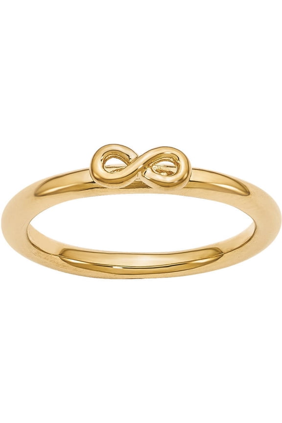 Sterling Silver Yellow-Plated Infinity Symbol Ring