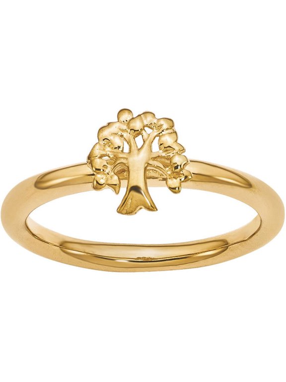 Sterling Silver Yellow-Plated Tree Ring
