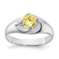 thumbnail image 1 of Sterling Silver Yellow Round CZ Ring, 1 of 5