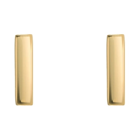 Sterling Silver Yellow Tone Line Bar Stud Earrings