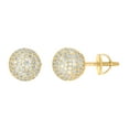 thumbnail image 1 of Sterling Silver Yellow-Tone Mens Cubic-Zirconia Ball Stud Earrings, 1 of 1