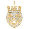 thumbnail image 1 of Sterling Silver Yellow-Tone Mens Cubic-Zirconia Lion King Animal Wildlife Charm Pendant, 1 of 1