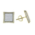 thumbnail image 1 of Sterling Silver Yellow-Tone Mens Princess Cubic Zirconia Kite Stud Earrings, 1 of 1