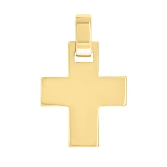 Sterling Silver Yellow-tone Unisex Without CZ Cross Religious Charm Pendant