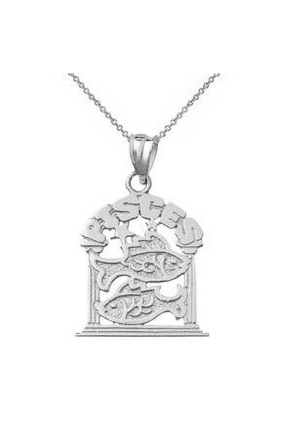Sterling Silver Zodiac Pisces Pendant Necklace : Pendant with 18" chain