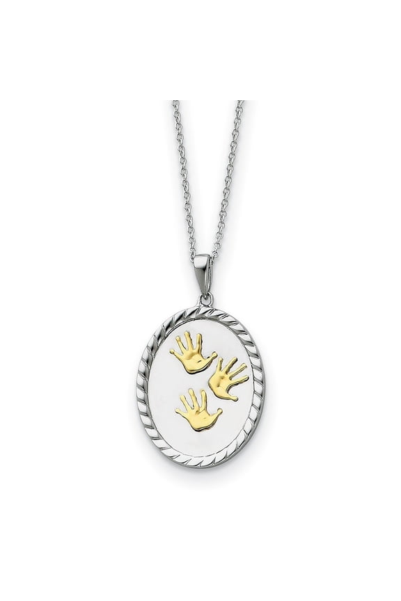 Sterling Silver accented gold plating Necklace - 4.7 Grams - 18 Inch