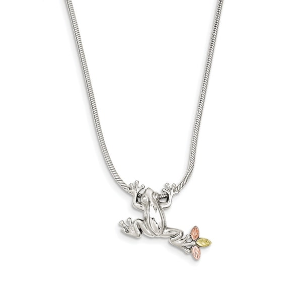 Sterling Silver and 12k Frog Slide Necklace - .1 Grams - 20 Inch