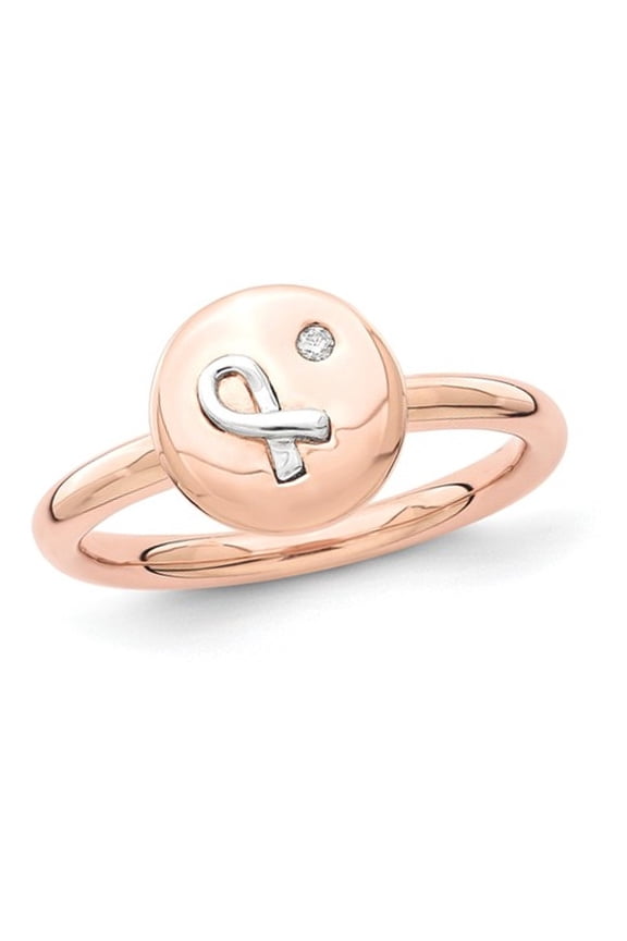 Sterling Silver and 14K Gold Rose Plated Ribbon Ring