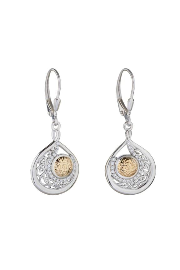 Sterling Silver and 18k Gold Solstice Teardrop Earrings
