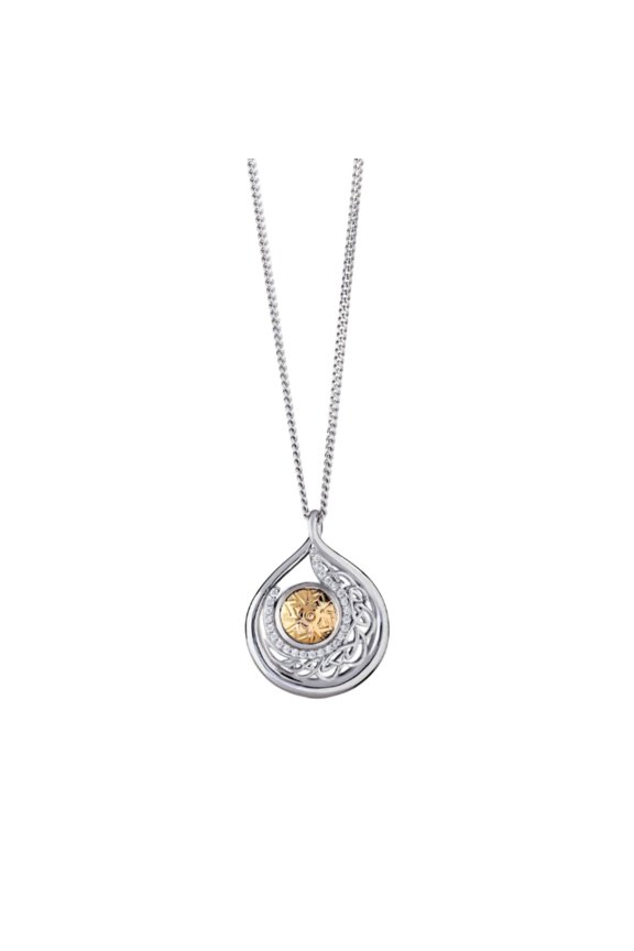Sterling Silver and 18k Gold Solstice Teardrop Necklace