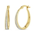 thumbnail image 1 of Sterling Silver and 18kt Gold Over Silver Glitter Hoop Earrings, 1 of 1