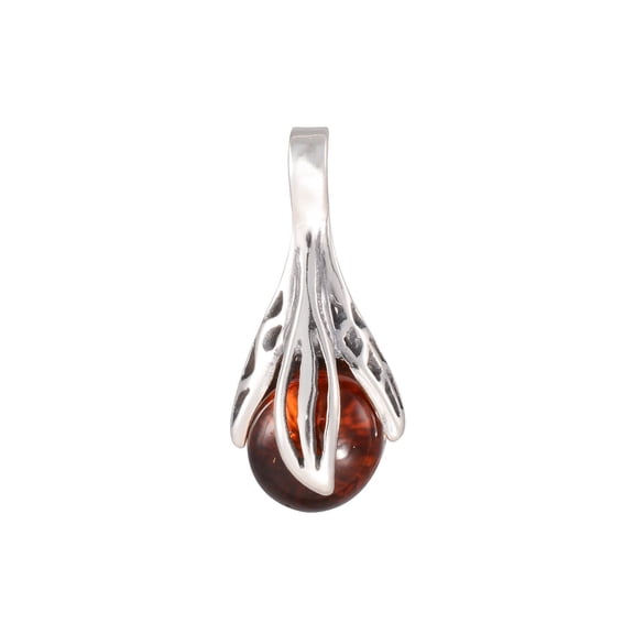 "Aurelia" Baltic Amber Pendant in Sterling Silver