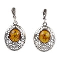 thumbnail image 1 of Sterling Silver and Baltic Amber Post Back Honey  Earrings "Giana", 1 of 6