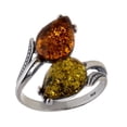 thumbnail image 1 of Sterling Silver and Baltic Multicolored Amber Ring "Tulips", 1 of 7