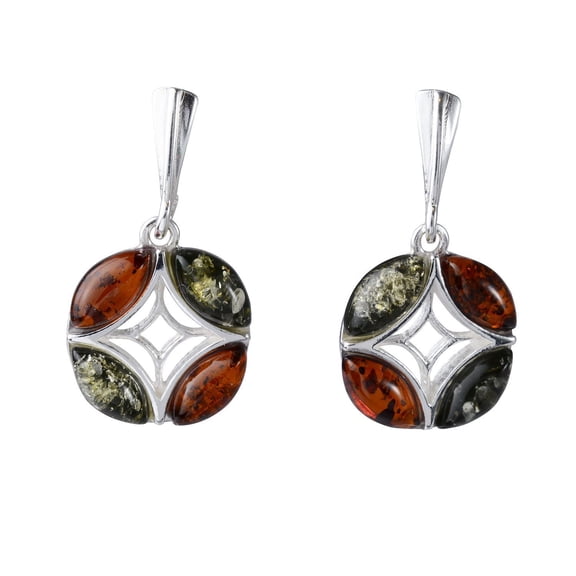 "Aileen" Baltic Amber Stud Earrings in Sterling Silver