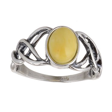 Sterling Silver and Baltic Honey Amber Sun Ring - Walmart.com