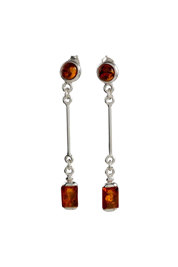 Sterling Silver and Baltic Honey Amber Earrings "Ariana"