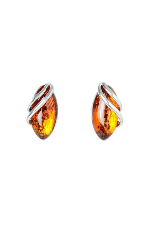 Sterling Silver and Baltic Honey Amber Earrings "Darcie"