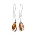 thumbnail image 1 of Sterling Silver and Baltic Honey Amber Fish Hook Earrings, 1 of 6