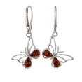 thumbnail image 1 of Sterling Silver and Baltic Honey Amber French Leverback Butterfly Earrings, 1 of 6