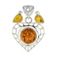 thumbnail image 1 of Sterling Silver and Baltic Honey Amber Heart Pendant, 1 of 6