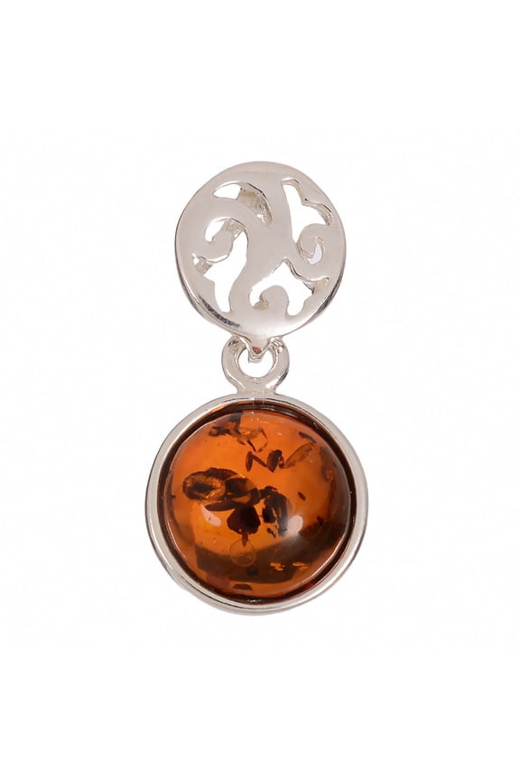 Sterling Silver and Baltic Honey Amber Pendant "Agatha"