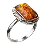 HOLIDAYGIFTSHOPS Sterling Silver and Baltic Honey Amber Ring "Cora"