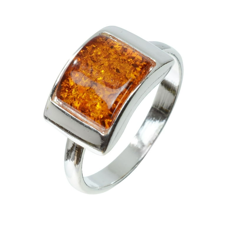 Honey Amber Infinity Ring