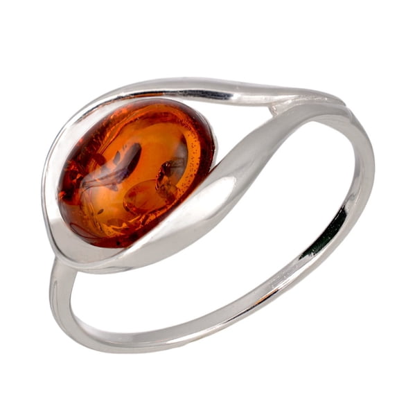 Sterling Silver and Baltic Honey Amber Ring