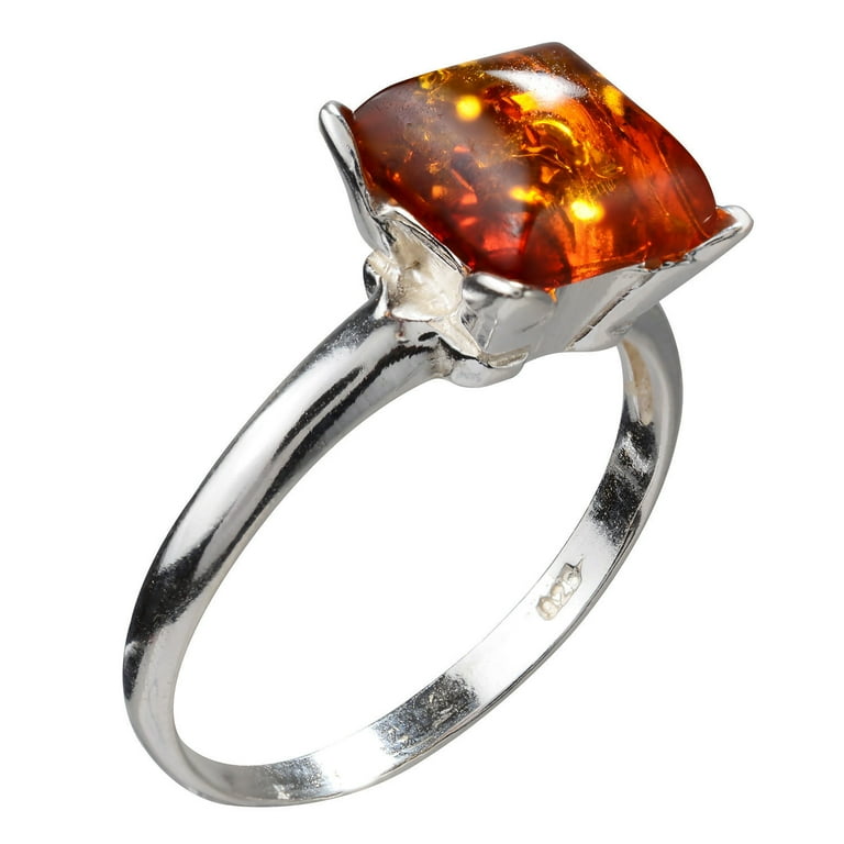 Baltic Amber Square Ring Baltic Amber Square Ring