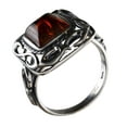 thumbnail image 1 of Square Amber Ring, Sterling Silver and Baltic Honey  Amber Square Ring "Ruth", 1 of 5