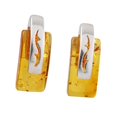 thumbnail image 1 of Sterling Silver and Baltic Honey Amber Stud Earrings "Thalia", 1 of 6