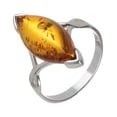 thumbnail image 1 of Sterling Silver and Baltic Honey Marquise Cut Amber Ring "Harriet", 1 of 6