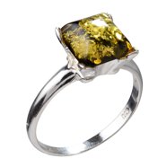 Sterling Silver and Baltic Honey Amber Sun Ring - Walmart.com