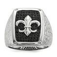 thumbnail image 1 of Sterling Silver and Black Cubic Zirconia Brilliant Embers Mens Ring - Size 10, 1 of 1