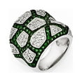 thumbnail image 1 of Sterling Silver and Black Rhodium Green Glass And Cubic Zirconia Ring - Size 7, 1 of 2