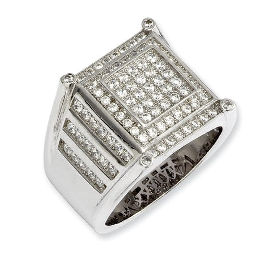 Sterling Silver & CZ Brilliant Embers Princess Square Ring Sterling Silver & CZ Brilliant Embers Princess Square Ring
