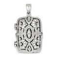 thumbnail image 1 of FJC Finejewelers Sterling Silver Cubic Zirconia Oval Design Square Locket Pendant Necklace - Chain Included, 1 of 5