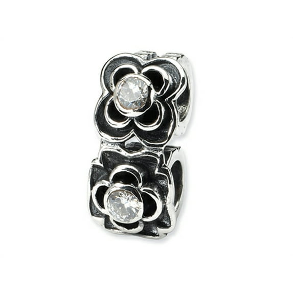 Reflections� Sterling Silver CZ Connector Bead / Charm