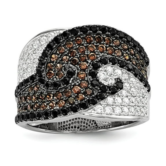 Sterling Silver and Cubic Zirconia Brilliant Embers Ring - Size 7