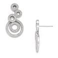 thumbnail image 1 of Sterling Silver and Cubic Zirconia Polished Circle Dangle Post Earrings - Measures 24x15mm Wide, 1 of 2