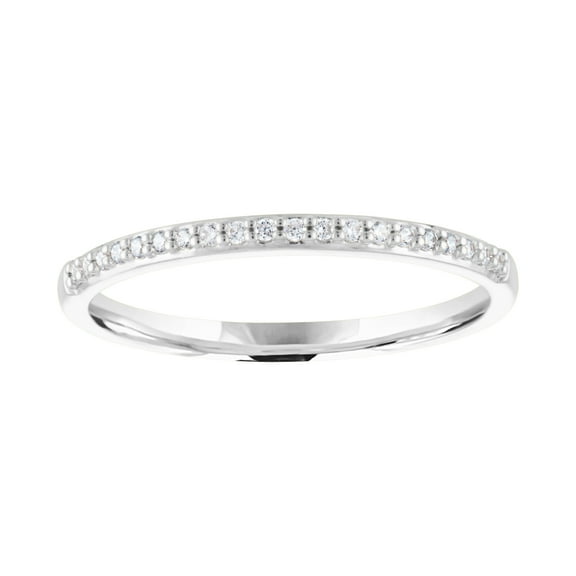 Sterling Silver and Genuine Diamond 1/10 cttw Stackable Ring