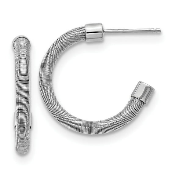 Sterling Silver and Rhodium Textured Earrings - 3.1 Grams - Measures 22.5x22mm Wide