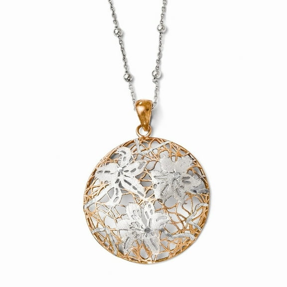 Sterling Silver and Rose Gold-Flashed Necklace - 9.8 Grams