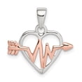thumbnail image 1 of Sterling Silver and Rose Tone Heart and Arrow Pendant, 1 of 5