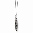 thumbnail image 1 of Sterling Silver and Ruthenium Plated Textured With 2inch Ext. Necklace - 7.4 Grams - 18 Inch, 1 of 2