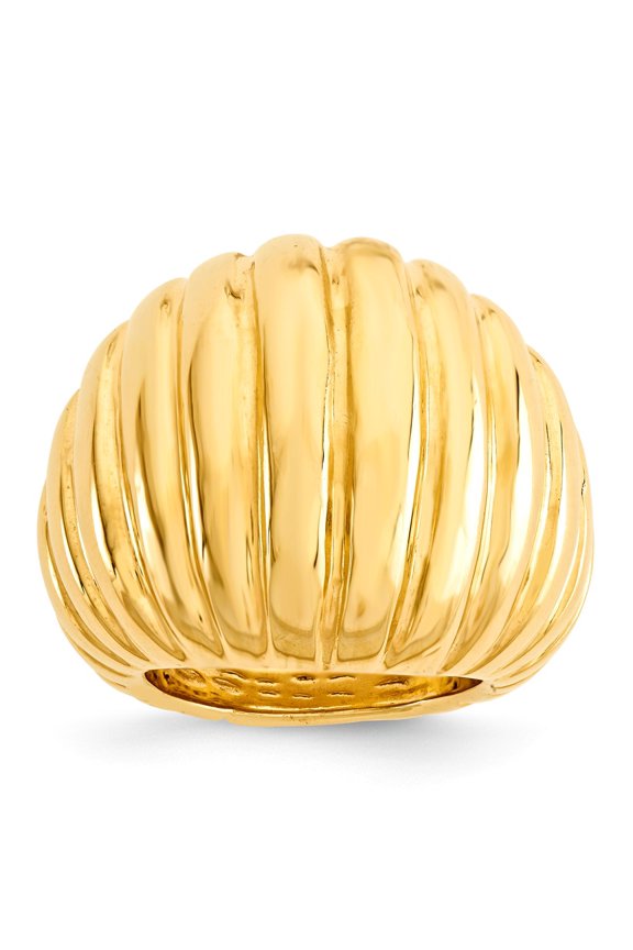 Sterling Silver domed ring-electroform-yellow