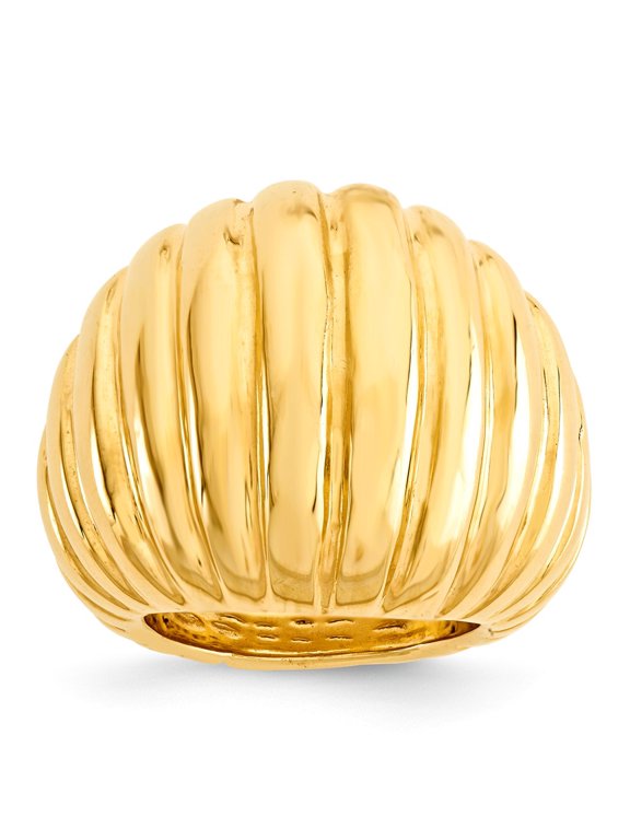 Sterling Silver domed ring-electroform-yellow