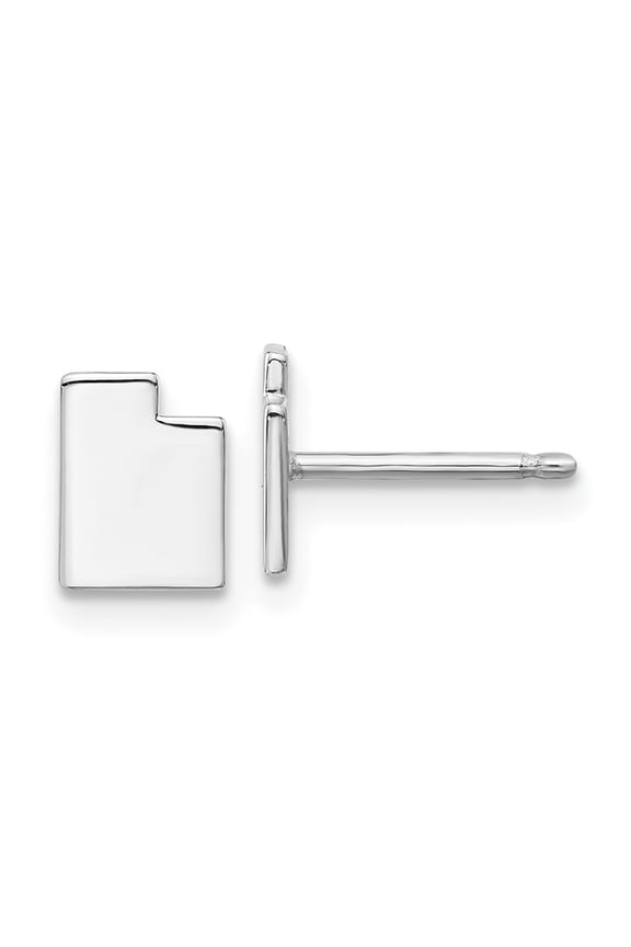 Sterling Silver/rhodium-plated Utah State Earrings Q-XNE50SS-UT