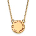 thumbnail image 1 of Sterling Silver w/ 14K Yellow Gold-Plated 18in Official Licensed Greek Sororities Alpha Gamma Delta (???) XS Enamel Pendant w/Necklace, 1 of 4
